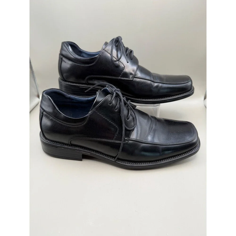 Bruno Marc Goldman Mens Black Size 9.5 Square Toe Oxford Derby Dress Shoes